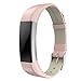 SWEES Genuine Leather Bands Compatible with Alta & Alta HR, Genuine Leather Band with Buckle Replacement Wristband Small & Large Women Men, Silver, Gold, Black, Brown, Pink, Grey