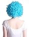 HDE Neon Color Afro Curly Clown Halloween Costume Party Wig Fake Goofy Unisex Hair (Robin's Egg Blue)