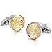 MOWOM Silver Gold Two Tone 2PCS Rhodium Plated Cufflinks Clouds Flower Shirt Wedding Business