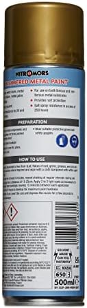 Nitromors Anti-Rust Hammered Metal Spray Paint Gold 500ml No Primer Needed view 3