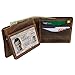 Hanks Belts Deluxe Bison Bifold Wallet With ID Window - Rich Brown