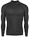 New Men Athletic Apparel Long Sleeves Shirts Skin Tights Compression Base Under Layer Top (L, NT012 Black)