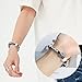 GHIJKL Compatible Fitbit Alta Bands, Fitbit Alta HR Bands, Replacement Leather Cord Wristbands with Beautiful Accessories for Fitbit Alta HR (Silver)