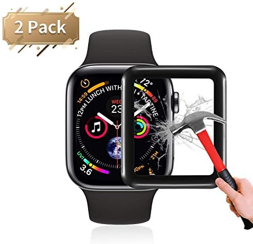 Apple Watch Screen Protector 40mm, [2 - Pack] Tempered Glass Full Coverage Scratch Resistant Waterproof Tempered Glass Film for Apple iWatch 40mm Series 4