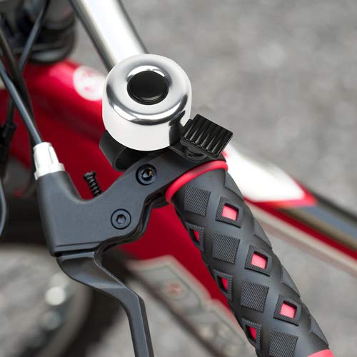 MFJUNS Bike Bell (2 Packs), Silver Aluminum Mini Bicycle Bell, Classic Bicycle Bell for Kids and Adults, Loud Long Crisp Clear Sound, Cycling Ringing Bike Horn