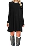 DEARCASE Women's Casual Long Sleeve Simple T-Shirt Loose Dress
