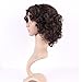S-noilite Women Medium Short Curly Hair Wig Cosplay Party Costume Heat Resistant Synthetic Natural Fluffy Full Wigs 10inch Dark Brown