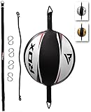 RDX Double End Speed Ball Leather Boxing Double End Speed Ball Bag MMA Double End Dodge Ball Punching Training Floor to Ceiling Rope Workout