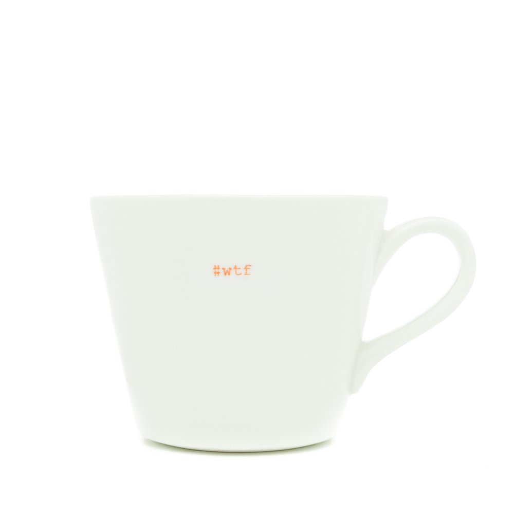 Keith Brymer Jones - Word Range - Standard Ceramic White Mug - #WTF - 350ml - Gift Boxed