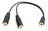 zdyCGTime 9 inch Stereo 3.5mm 1-Female to 2-Females Splitter Cable & Gender Changer