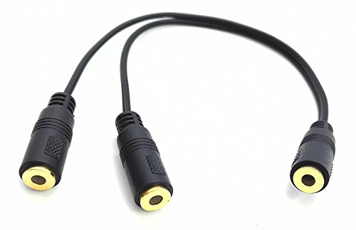 zdyCGTime 9 inch Stereo 3.5mm 1-Female to 2-Females Splitter Cable & Gender Changer