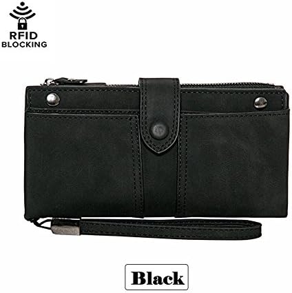 Women’s RIFD Blocking Leather Multi Card Holder Wallet Clutch with Wrist Strap