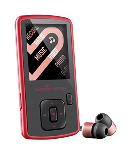 Reproductor MP4 de 8 GB (auriculares intrauditivos, radio FM, micro SD) color rojo