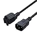 CableCreation [2-Pack] 3 Feet 18AWG Standard Computer Power Adapter Cord NEMA 5-15R to IEC320 C14, 0.9M / Black