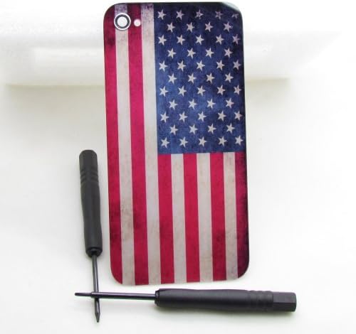 [Aftermarket Product]4s the Old Glory Us Flag Pattern Back Glass Replacement Battery Cover Housing Complete Rear Door with interior Frame Free Screwdrivers Will only For iPhone 4s(Not Fit iphone 4) Rear Battery Door (free NewLifeStart Back Case) But No Diffuser!
