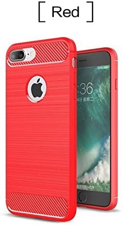 iPhone 7 Plus Slim Case Armor Anti-shock Carbon Fiber Texture Brushed Soft (Red)