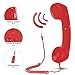 Feeko Retro Handset, Cell Phone Handset Retro Telephone Handset Radiation Proof Handset Receiver 3.5mm for iPhone, iPad, Smartphone, Computer (Red)