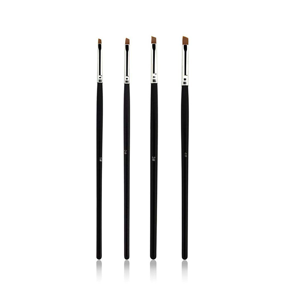 Alexnailart 4pcs Nail Art Brush Set Oblique brush UV Gel Acrylic Painting Drawing Pen Nail False Tips Brush Nail Art Design Tool