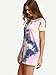 Romwe Women's Short Sleeve Summer Casual Tie Dye T-Shirt Dress Multicolor S