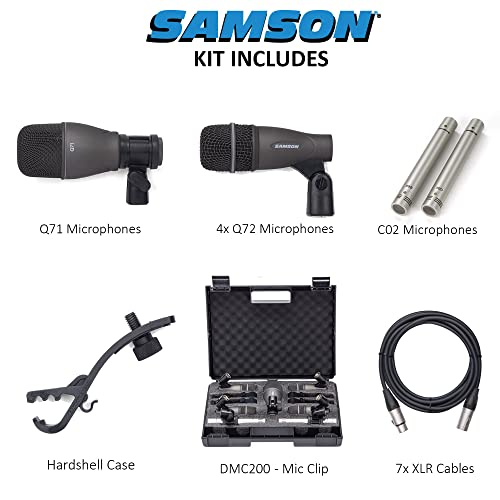 Samson DK707 7Piece Drum Microphone Kit with 7 Premium XLR Mic Cables