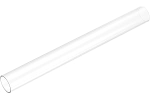 uxcell Rigid Round Clear Tubing 24mm(15/16") ID x 26mm(1") OD x 0.8Ft(250mm) Length Plastic Tube