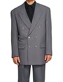 New Double Breasted Gray (Grey) Men's Business Dress Suit