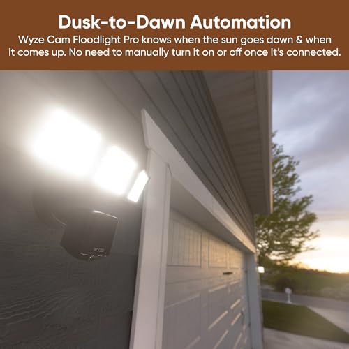 WYZE Floodlight Camera Pro, 3000Lumen LEDs, 180° Wide View, 2K HD Outdoor Security Camera