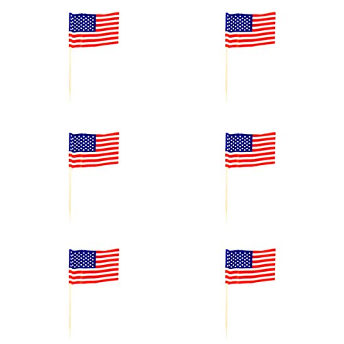 iMagitek 100 Pack Amercian Flag Toothpick Cupcake Toppers Cocktail Sticks