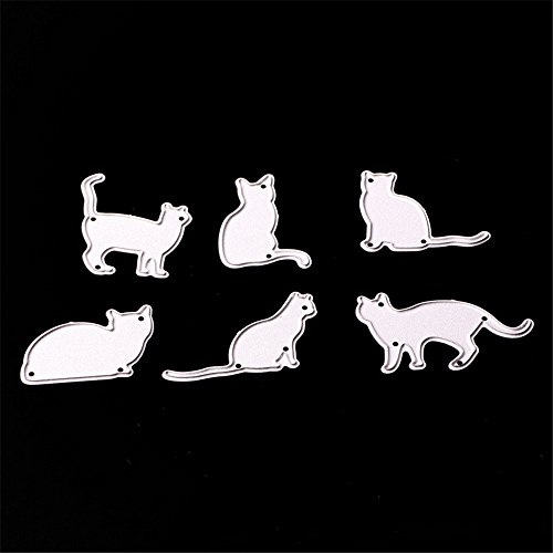 Dream_light Metal Cutting Dies, Embossing Dies Stencil Template Mould for DIY Scrapbooking Photo Album Paper Card Making Craft Wedding Party Decoration DIY Gift, Die-Cuts (Six Cats)