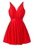 COCOPEAR Women's Pleated Skirt One Piece Swimdress Tummy Contral Swimsuit(FBA) Red 3XL/16-18