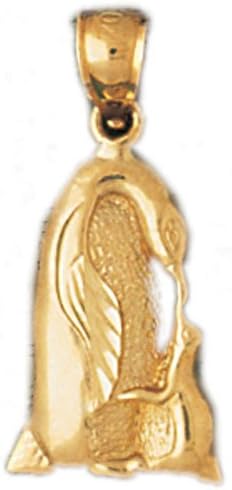 14K GOLD ANIMAL CHARM, PENDANT - PENGUIN