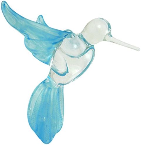 Crystal Castle Glass Hanging Hummingbird Figurine Frost Color (Blue)