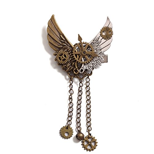 Girls Steampunk Gear Wings Hair Clip Goth Punk Vintage Lolita Lady Headwear hair accessories