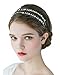 SWEETV Bridal Headband Tiara Crystal Hair Band Rhinestone Wedding Headpiece Hair Accessories for Women, Double Band Silver
