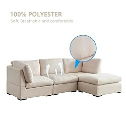 99" 4 Seater Modular Down Feather(60%) Cloud Deep