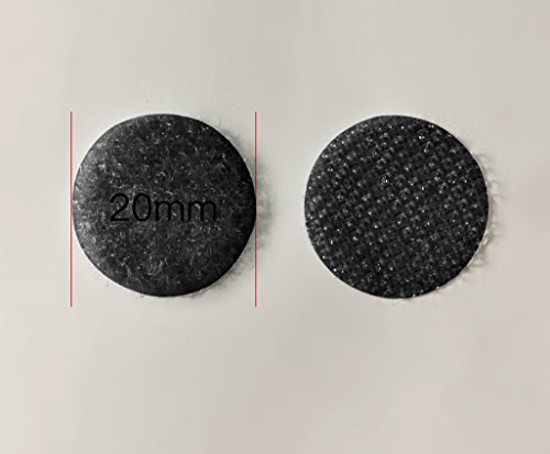 Heze 1000 pcs (500 Pair Sets) 20mm Diameter Sticky Back Coins Hook & Loop Self Adhesive Dots Tapes (Black)