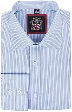 JANEO BRITISH APPAREL Nos Tibi Serviat UK CoWindsor Fine Stripe Formal Mens Dress Shirts, Regular Fit, Stripe Pattern, Traditional Tailoring, Easy Care Fabric by Janeo British Apparel.