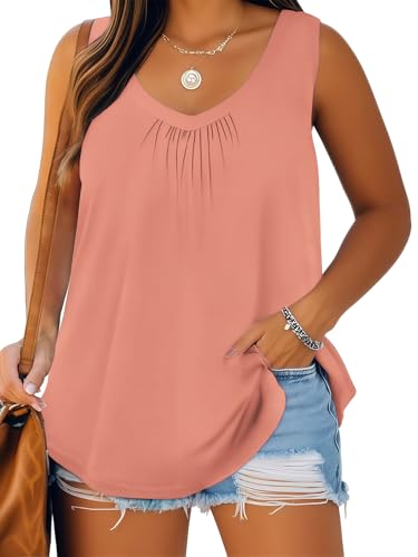 VISLILY Size Womens Tops Flowy Sleeveless T
