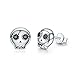 The Kiss Skull CZ 925 Sterling Silver Stud Earrings