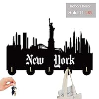 New York City Key Hooks-Unque Décor Wall Hooks Heavy Duty 20LB(Max),Statue of Liberty Wall Décor,Wood Coat Hooks, Key Holder,Key Hanger for Wall、Entryway and Kitchen