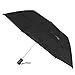 GustBuster Metro Solid Color Auto Open Vented Compact Umbrella, Black with Silver