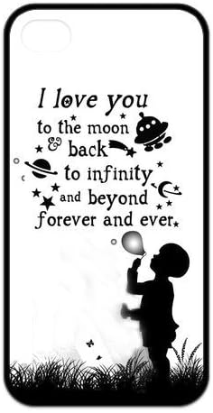 Love Quote I Love You To The Moon And Back Protective Rubber Back Fits Cover Case for iPhone 4 4s