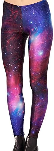Idingding Womens Galaxy Star Printed High Waist Leggings Pants