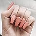 24 Pcs Set Ballerina Coffin Orange GEL Fancy Press On Nails, False Nails, Artificial Nails, Glue On Nails, Stick On Nails with Glue and Adhesive Tab