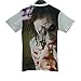 FaPlus Men's Fashion Individuality 3D Suicide Headshot Print T-Shirts