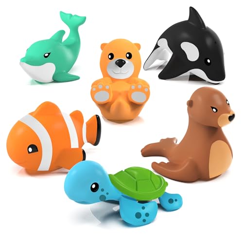 Tub Works® Marine™ Mold Free Bath Toys, 6 Pack | Sealed, No