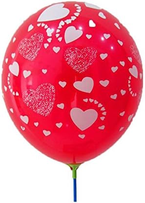BM AVESTA -Pack of 15-12" Red "Heart" Printed Latex Balloons For Birthday, Wedding, Anniversaries, Ceremony and Parties Decorations, White, Pink and Red Colors , Premium Quality …