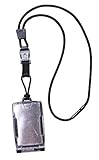 EK USA FIPS 201 One Hander ID Card Holder with Lanyard, Secure Badge Holder for CAC Card, 2 sided  Black