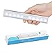 Motion Sensing Closet Light DIY Stick-on Anywhere Portable 10-LED,OliveTech Wireless Magnetic Attach Sensor Night Light for Cabinet/Stairs/Hallway/Garden/Step Light Bar(Battery Operated)-Silver