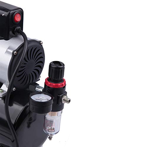 Timbertech Professional Kolbenöl ohne ruhige Airbrush-Kompressor mit Kühllüfter ABPST08 für Hobby, Tätowierung, Nagel usw. – Bild 4